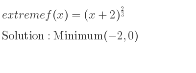 The extreme f(x)=(x+2)^{2/3} is Minimum(-2,0)
